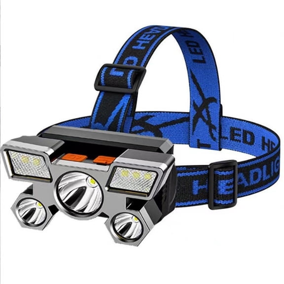 Rechargeable Outdoor Headlamp Strong LED Lights for Camping Fishing Riding Bald Head Shower with Remote Control