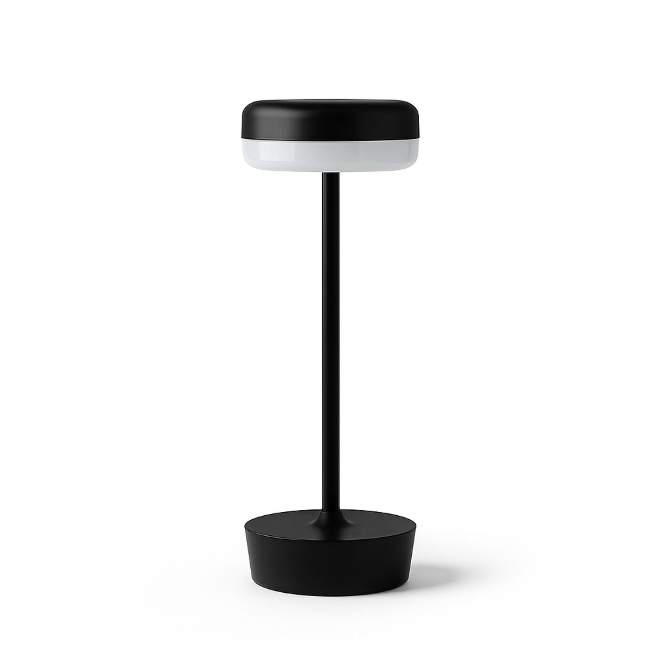 Mainstays 12-Inch Outdoor Rechargeable Table Lamp, Black, Water-Resistant