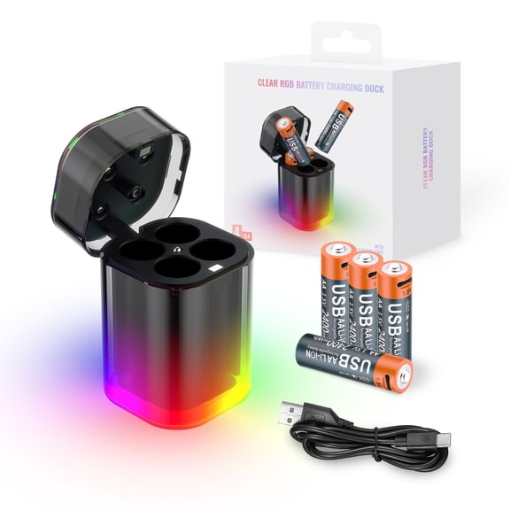 Rechargeable Pack With 4 Cells And Colorful Light Power Supply For Home And Outdoor Use
