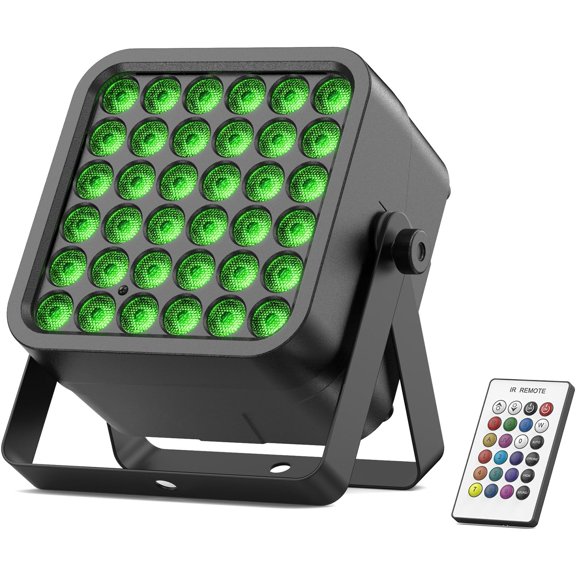 Rechargeable Par Can Lights, 72W RGB 5200mAh Uplights Battery Powered Stage Light, Wireless DJ Lights Sound Activated with Remote & DMX Control for Festivals, Weddings, Bars, Churches, DJ (1 Pack)
