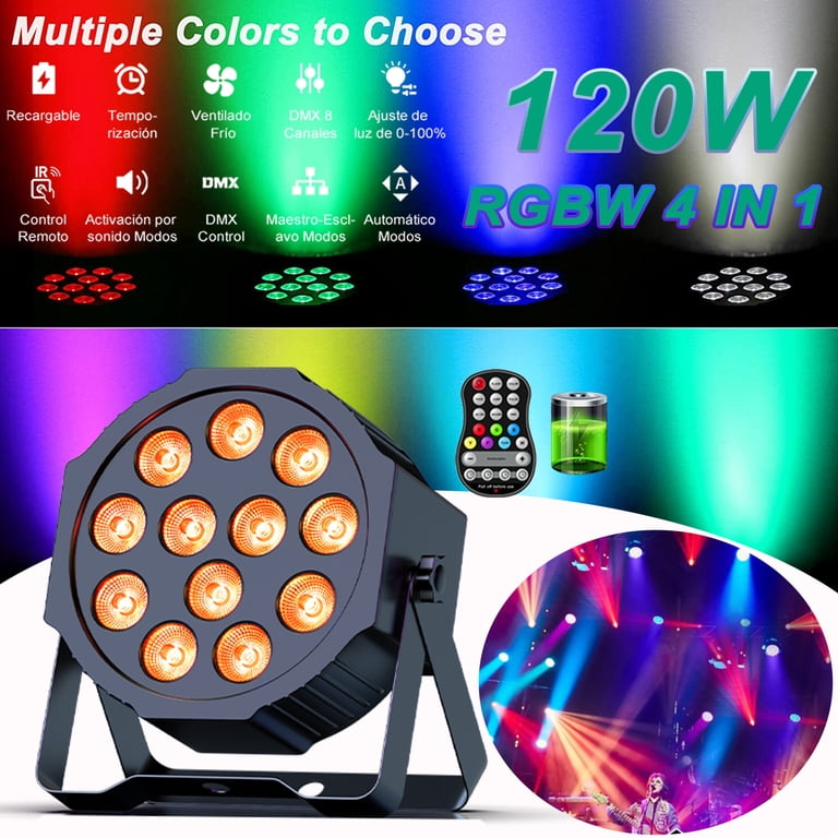 Rechargeable Par Lights RGBW 4-in-1 LED Uplights Battery Powered