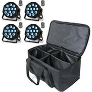 Rechargeable Par Lights RGBW 4-in-1 LED Uplights with Remote & DMX Control for Party Event 4 Packs & Bag