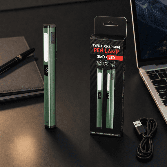 Rechargeable Pen Flashlight, 1000 Lumens COB Work Light, Type-C Charging & Battery Indicator, Pocket Clip Design, Portable Inspection Torch For Auto Repair, Emergency, Power Outage, Camping