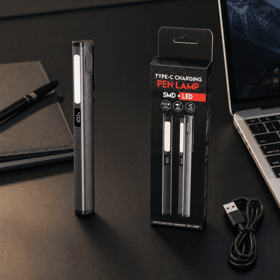 Rechargeable Pen Flashlight, 1000 Lumens COB Work Light, Type-C Charging & Battery Indicator, Pocket Clip Design, Portable Inspection Torch For Auto Repair, Emergency, Power Outage, Camping