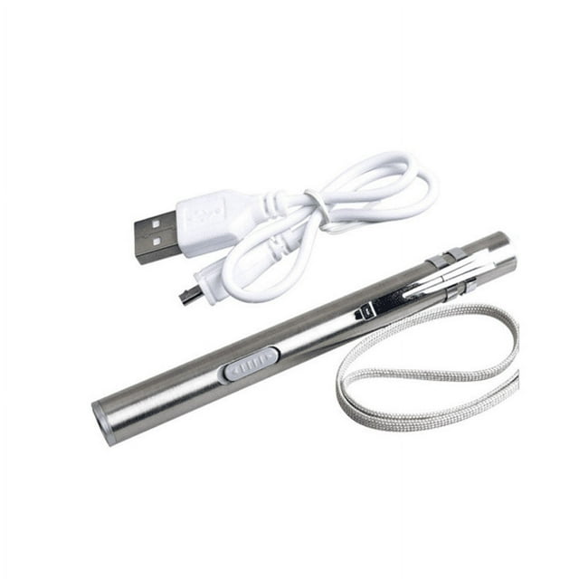 Rechargeable Pen Light, Water Resistant Mini Flashlight, Bright 50 Lumens LED Work Light for Mechanic Tools (USB Cable Included)