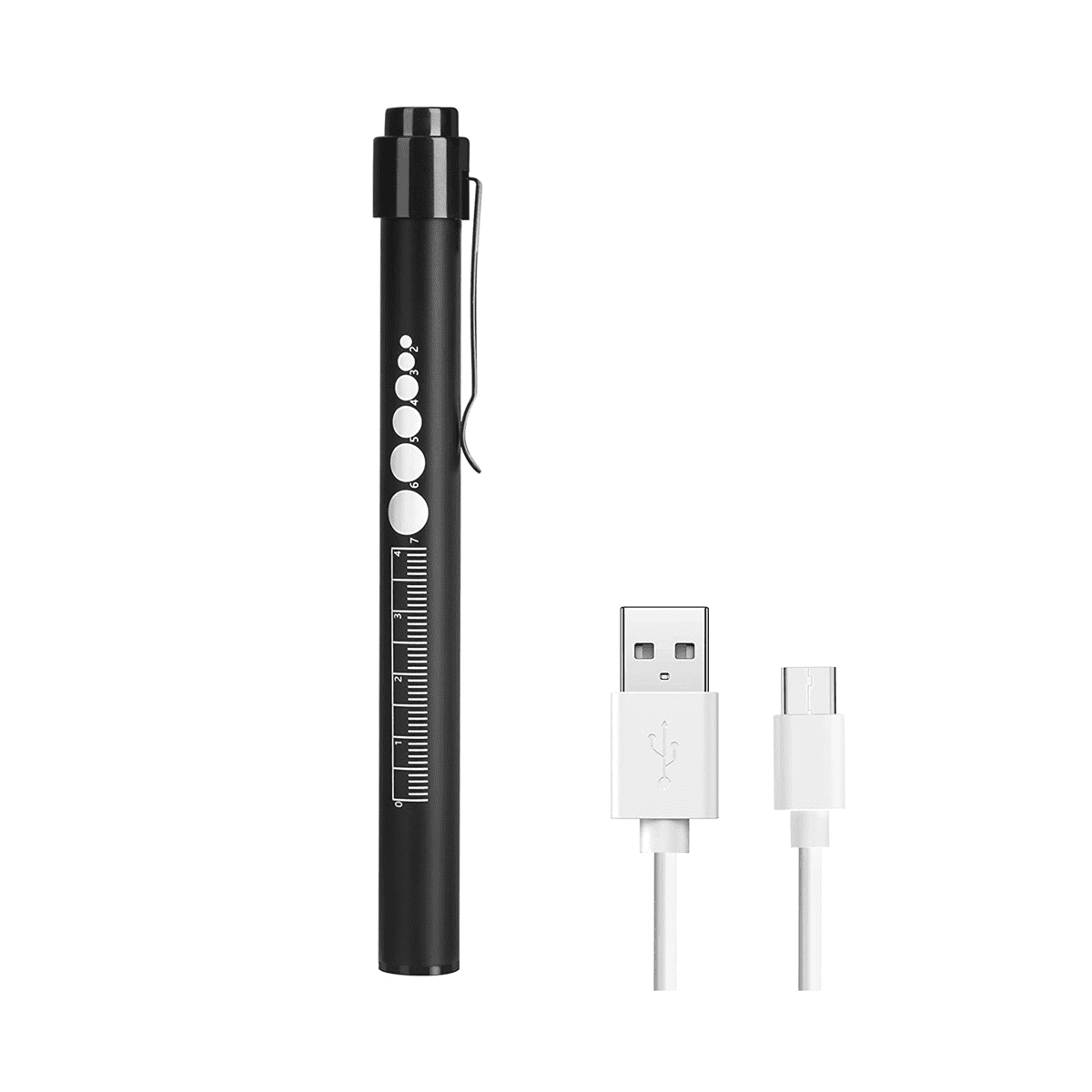 Rechargeable Pen Light with Pupil Gauge LED Penlights,USB Rechargeable