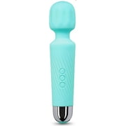 Rechargeable Personal Massager - Quiet & Waterproof - 20 Patterns & 8 Speeds - Travel Bag Included - Men & Women - Perfect for Tension Relief, Muscle, Back, Soreness, Recovery - Teal