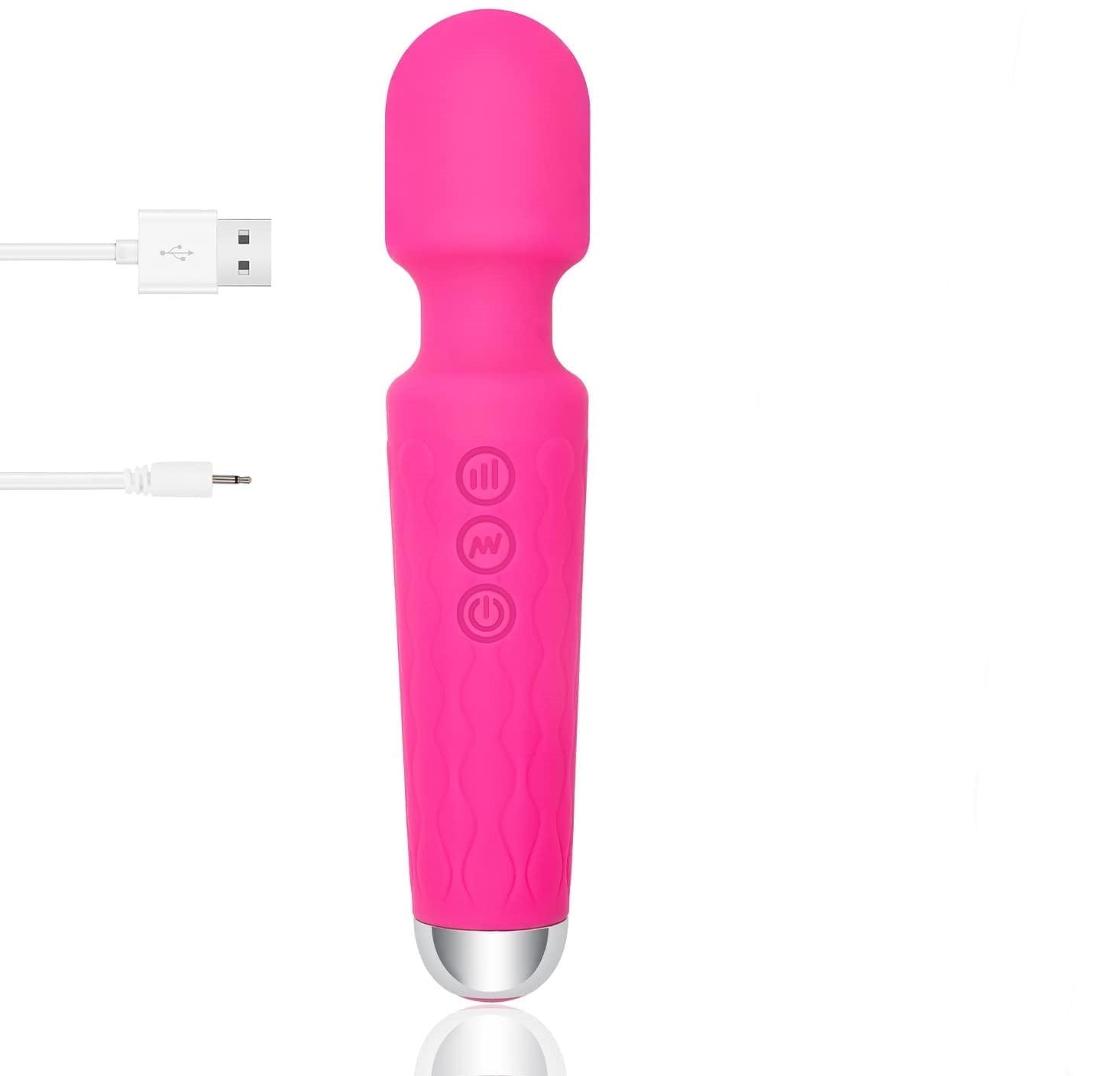 Rechargeable Personal Massager, Torubia Mini Personal Massager for Neck and Shoulder Massager Quiet Massage Tools, Soft Silicone Material with Low Medium and High Power- Stress Away (Pink)