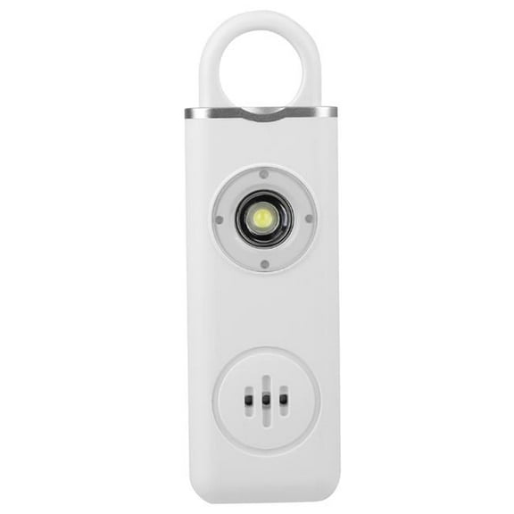 Rechargeable Personal Safety Alarm Portable 130dB Self-Defense Siren with Strobe Light LED Light Carabiner Emergency Escape Tool, White