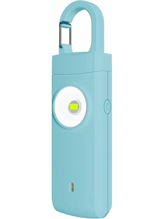 Rechargeable Personal Safety Alarm for Women, Loud Siren Birdie Sound, Strobe SOS LED Light, USB Charging, Be Safe with Keychain Wife, Daughter, Student, Aqua