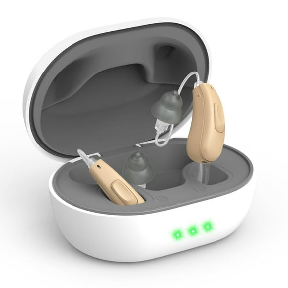 Rechargeable Personal Sound Amplifier for Seniors Waterproof With Noise Cancelling With Magnetic Charging Case (Skin) True 11 Channals