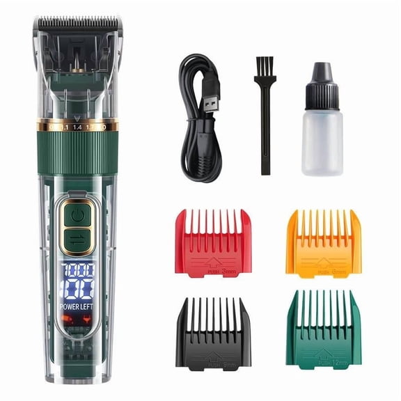 Rechargeable Pet Grooming Clippers, 5-Speed Fine-Tuning Knob, USB Charging, LED Display for Dogs Thick Coats,Low Noise Heavy Duty Pet Hair Shaver Trimmers
