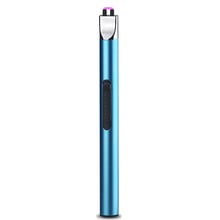 Rechargeable Plasma Arc Lighter - Windproof Flameless USB Candle Igniter Butane-Free Safety Lock Camping BBQ Essential Tool(Blue)
