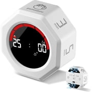 Rechargeable Pomodoro Timer, Magnetic Kitchen Timer for Cooking, 8-Angle Auto-Rotating Screen with Gravity Sensor, 3/5/10/25/30/60min & Custom Countdown ADHD, Office, Study, Kids