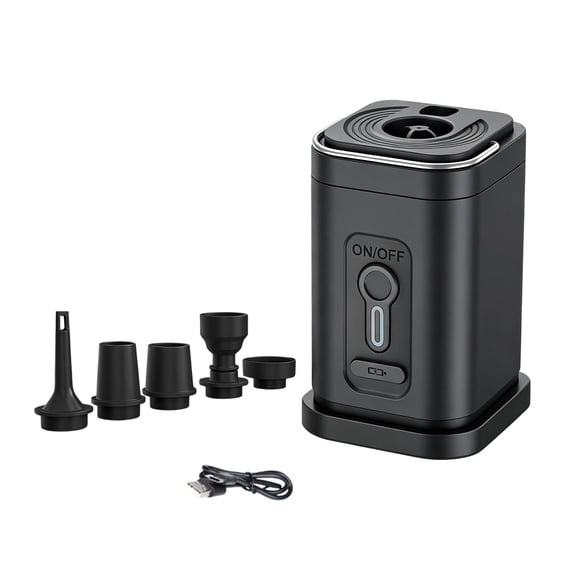 Rechargeable Portable Air Pump, Mini Inflator Deflator with USB Charging and LED Light, for Camping Mattresses and Vacuum Bags, 3.2" x 2.0" x 2.0"