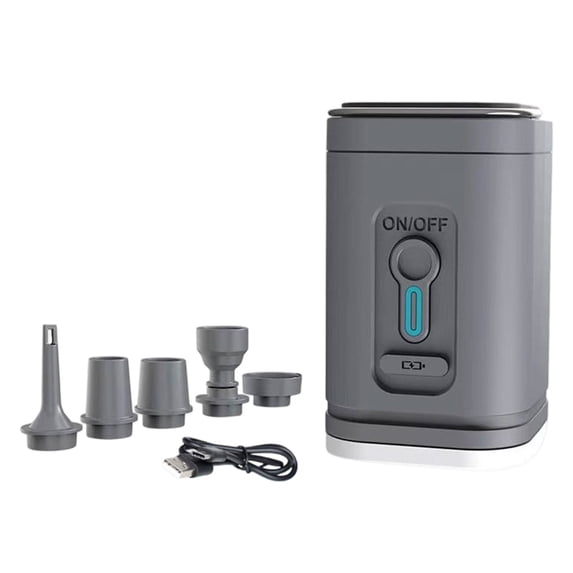 Rechargeable Portable Air Pump, Mini Inflator Deflator with USB Charging and LED Light, for Camping Mattresses and Vacuum Bags, 3.2" x 2.0" x 2.0"