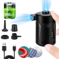 thumbnail image 1 of SkyAuks Electric Air Pump, Rechargeable Portable Pump for Inflatables Couch, Pool Floats, Blow up Pool Raft Bed Boat Toy, Wireless Quick-Fill AC Inflator Deflator with 3 Nozzles, One Size, Black, 1 of 8