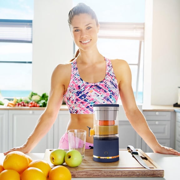 Rechargeable Portable Automatic Juice Extractor with Self Cleaning Function USB Charging for Fresh Vegetable Fruit Smoothie Making at Home Kitchen Office