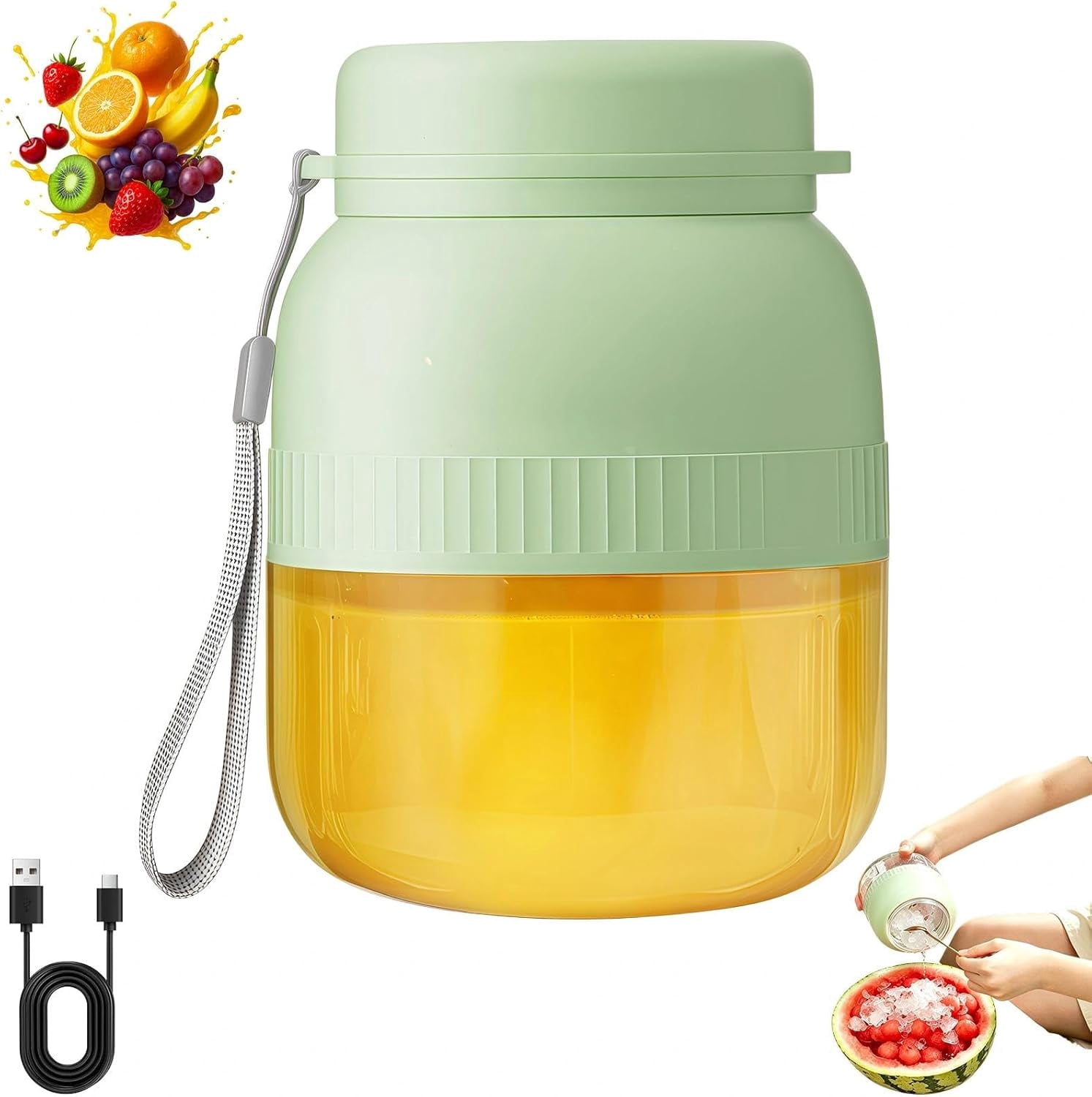Rechargeable Portable Blender 500ml 10 Blade Juicer for Shakes