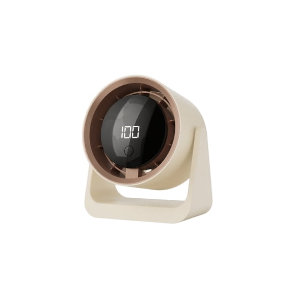 Rechargeable Portable Desk Fan, Small Personal Mini Table Cooling Fan with Digital Display, Adjustable Tilt Quiet Operation for Home Office Desktop Travel, Beige, 1 Pack