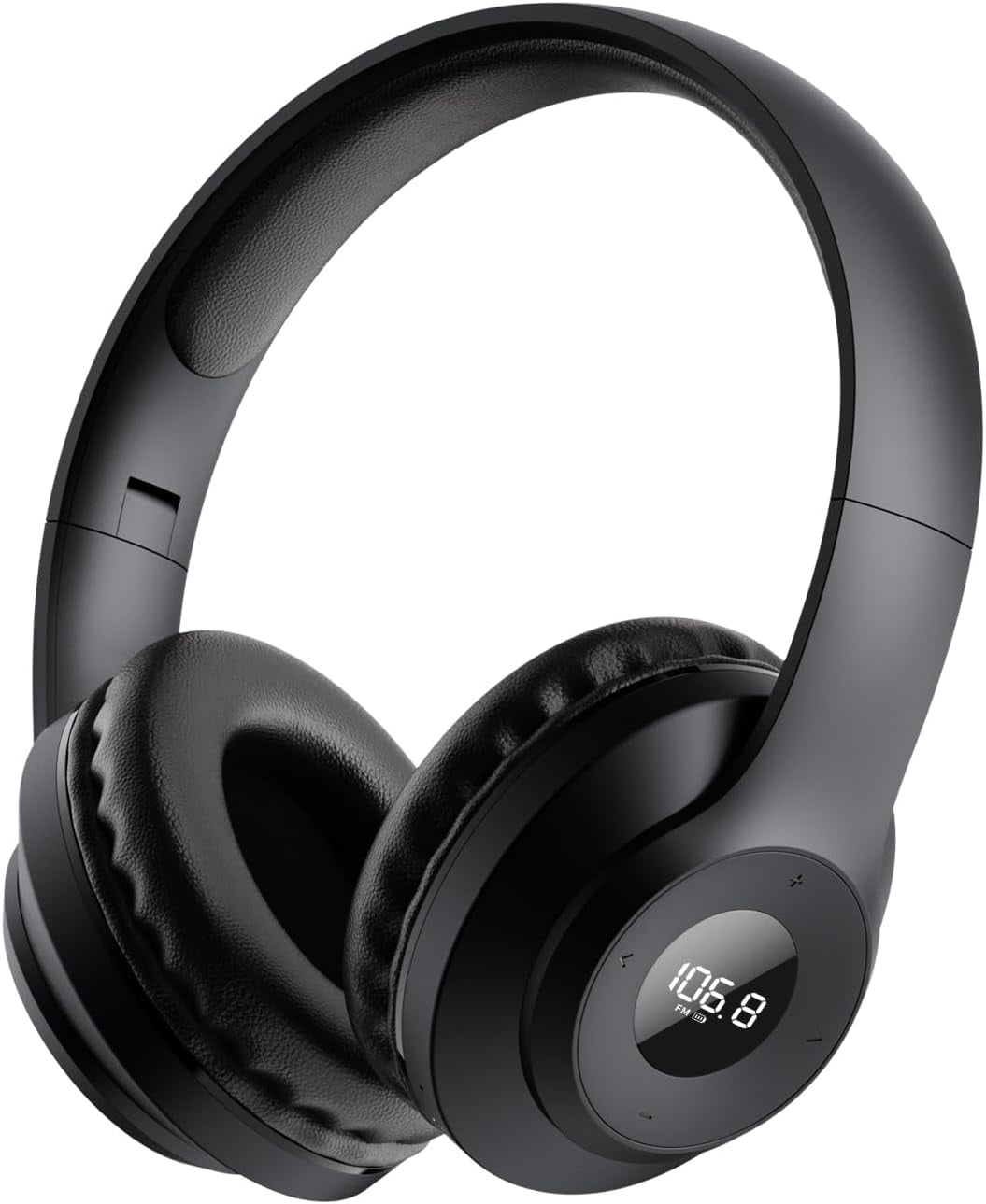 Rechargeable Portable FM Radio Headphones - High Sensitivity Reception, LED Display, Soft Ear Cushions, for Meetings, Work, Hiking, and Jogging