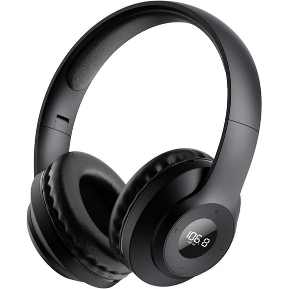 Rechargeable Portable FM Radio Headphones - High Sensitivity Reception, LED Display, Soft Ear Cushions, for Meetings, Work, Hiking, and Jogging