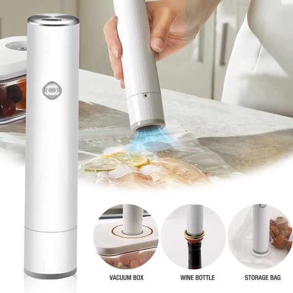 Rechargeable Portable Handheld Vacuum Sealer, Automatic Food Preservation Pump with 5 Bags for Home Kitchen