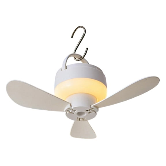 Rechargeable Portable Hanging Ceiling Fan With Remote Control USB Charging Dorm Bed Camping Fan With LED Night Light For Indoor Outdoor Use