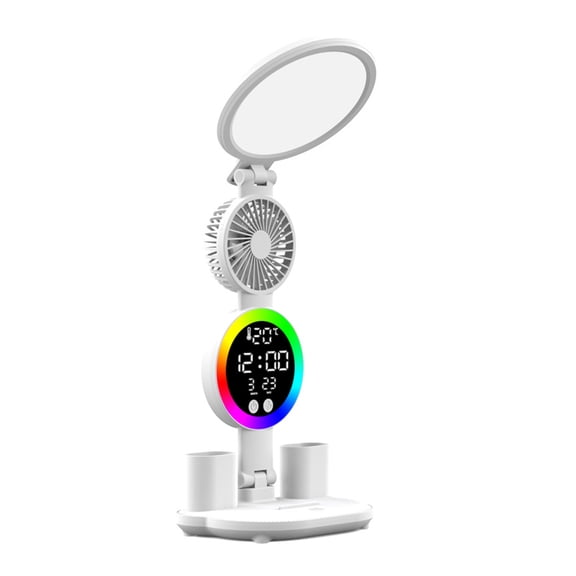 Rechargeable Portable Table Light With Quiet Cooling Fan Eye Protections Tabletop Reading Lamp For Home Workstation