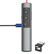 Rechargeable Presentation Clicker for Laptop PowerPoint, USB-A USB-C Laser Pointer Wireless Presenter Remote Power Point Clicker for Computer/Mac/PPT/Slideshow/Google Slide Advancer