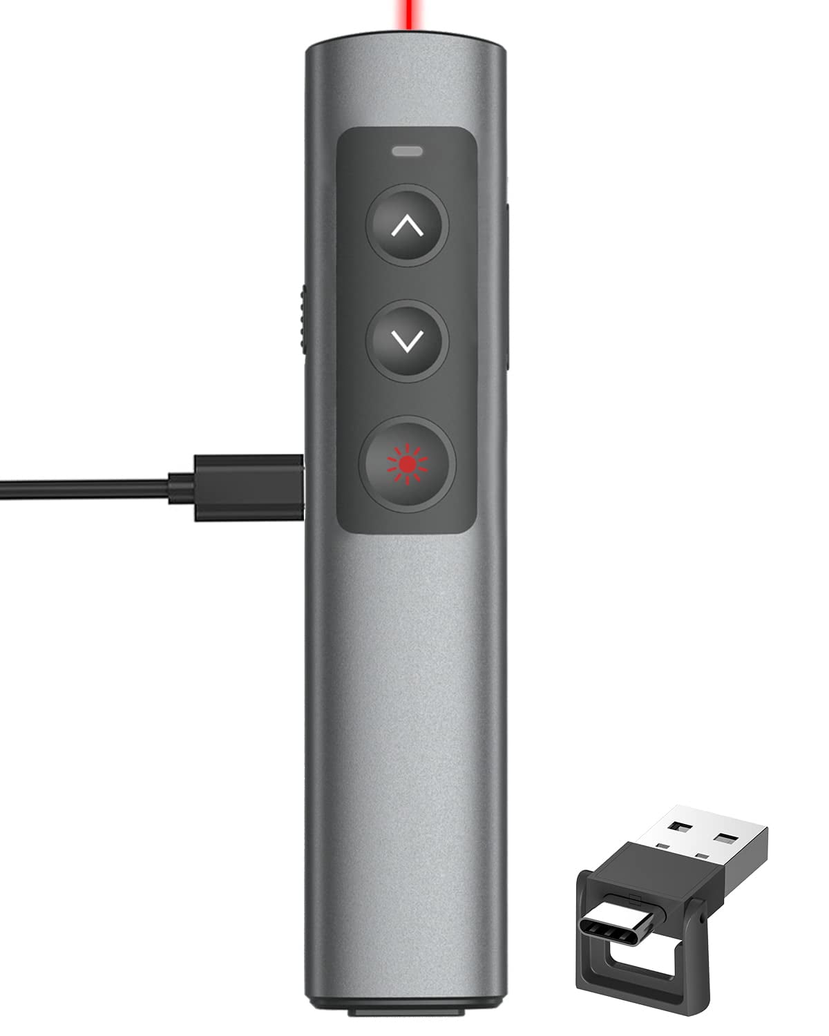 Rechargeable Presentation Clicker for Laptop PowerPoint, USBA USBC