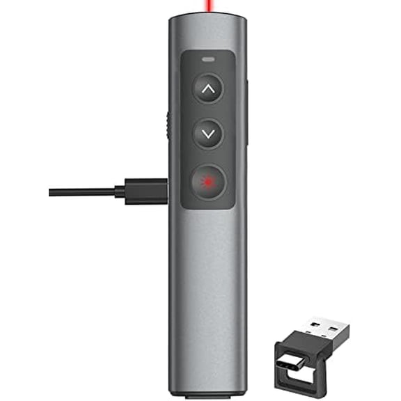 Rechargeable Presentation Clicker for Laptop PowerPoint, USB-A USB-C Presentation Pointer, Wireless Presenter Remote Power Point Clicker for Computer/Mac/PPT/Google Slide Advancer