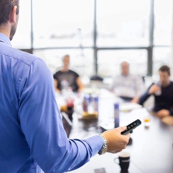 Rechargeable Presentation Clicker for PowerPoint - RF 2.4GHz Wireless Presenter Remote with Laser Pointer, Support Hyperlink&Volume Compatible with PPT/Keynote/Slides/Mac/Windows/Laptop$$Office