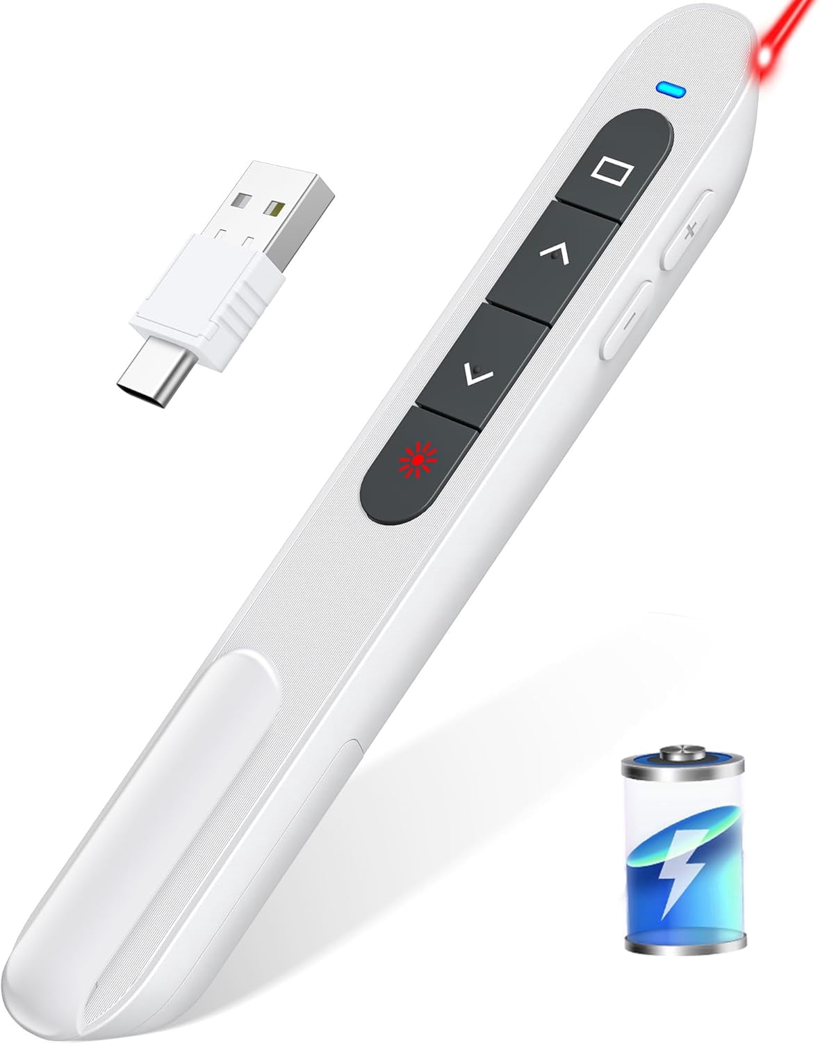 Computer Remote Clicker Rechargeable Presentation Clicker USB C Wireless Presenter Remote with ...