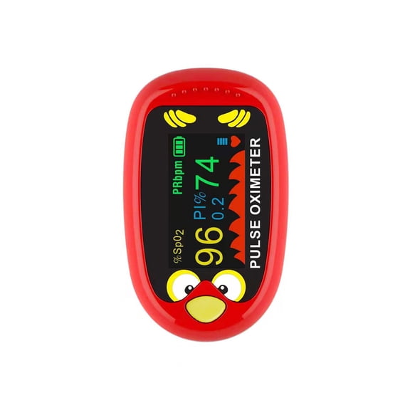 Rechargeable Pulse Oximeter for Kids,Fingertip Pulse Oximeter with SPO2 Blood Oxygen Saturation Monitor,Cute Cartoon Design,USB-C Charging