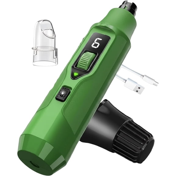 Rechargeable Quiet Pet Nail Grinder with LED Light, 7 Speed Low Vibration Painless Nail Trimmer Grooming Tool, Stress Free Safe for All Size Dogs & Sensitive Cats