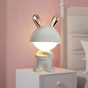 Rechargeable Rabbit Shape LED Dimmable Touch Desk Lamp Reading Night Light Cute Bunny Bedside Lamp (Gold)