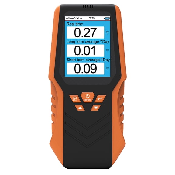 Rechargeable Radon Gas Tester, Portable Radon Monitor 0-270 pCi/L, Real-Time Short & Long Term Airborne Radon Detector with LCD Display, 2000mAh Rechargeable Battery for Home School Indoor Use