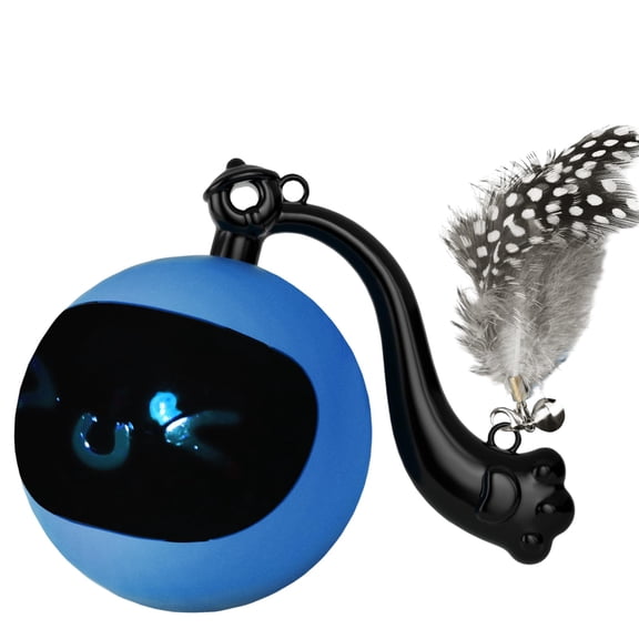 Rechargeable Remote Control Cat Toy Ball, Automatic Moving Feather Teasing Ball, Intelligent Self Rolling Interactive Toy, Versatile Indoor Exercise Gear For Carpets Hard Floors