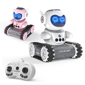 Rechargeable Remote Control Robot Toy for Kids, Programmable Gesture Sensing RC Robot with Walkie Talkie, Music & Interchangeable Eyes, Perfect Gift for Boys & Girls Ages 6-12