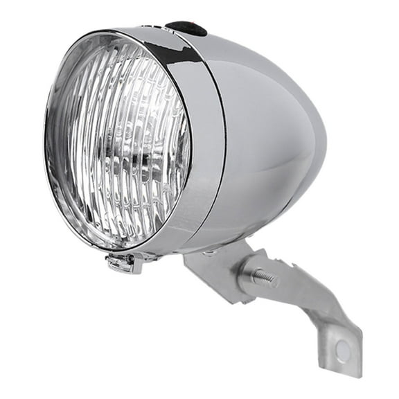 Rechargeable Retro Bike Headlight 3 LED Light for Night Riding Durable Front Lamp with Bracket Stylish Classic Design Enhanced Visibility