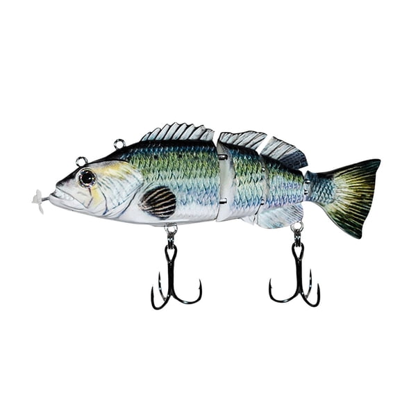 Rechargeable Robotic Fishing Lure 5.1 Inch with LED Lights and Joint Swimming Action for Freshwater C