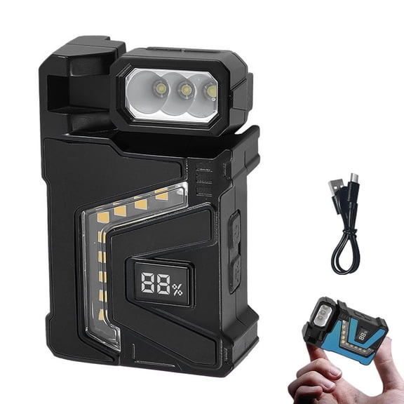 Rechargeable Rotatable Multi Function LED Work Flashlight with Power Indicator, Portable Emergency Outdoor Lamp
