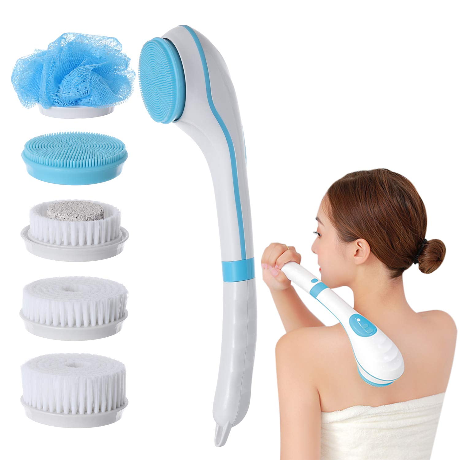 Rechargeable Rotating Brush, Electric Back Brush With Long