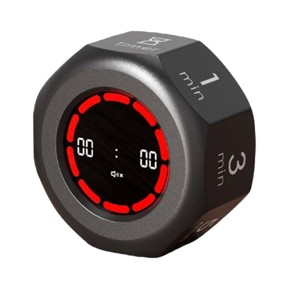 Rechargeable Rotating LCD Screen Pomodoro Timer with 7 Presets Daily Home Use