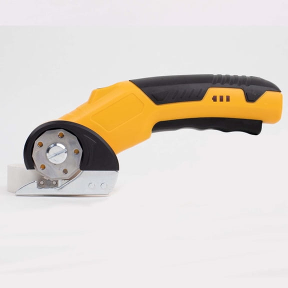 Rechargeable Round Fabric Cutter Electric Rotary Scissors Lithium Battery Cordless Cloth Cutting Tool for Sewing Quilting Crafting Carbon Steel Blade Home DIY