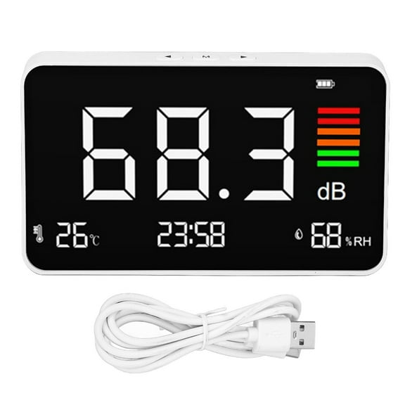 Rechargeable SPL Noise Level Meter Desktop Sound Level Meter 30-130dB for Home Library Digital Tester Decibel Meter