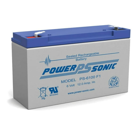Rechargeable Sealed Lead Acid Battery PS-6100 6V 12.0 AH @ 20-hr. 6V 11.5 AH @ 10-hr.