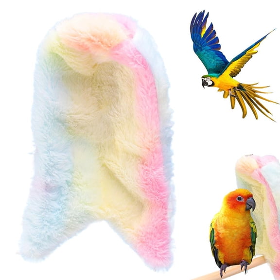 Rechargeable Self-Heating Corner Fleece Bird Blanket for Cage Cozy Warmer Parrot House Hanging Ham-Mock Small Animals Shelter Plush Bedding for Parrots,Cockatiels,Parakeets and Small Birds