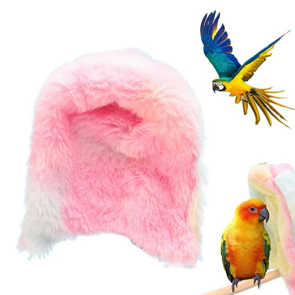 Rechargeable Self-Heating Corner Fleece Bird Blanket for Cage Cozy Warmer Parrot House Hanging Ham-mock Small Animals Shelter Plush Bedding for Parrots,Cockatiels,Parakeets and Small Birds